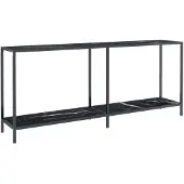 vidaXL Table console Noir 180x35x75,5 cm Verre trempé