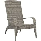 vidaXL Chaise de jardin Adirondack Gris Poly Rattan
