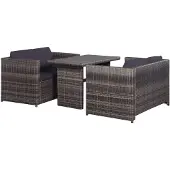 vidaXL Ensemble de canapés de jardin 11 pièces Poly rotin gris