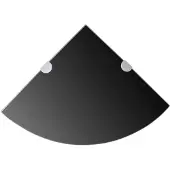 vidaXL Étagère de coin avec supports chromés Verre Noir 25 x 25 cm