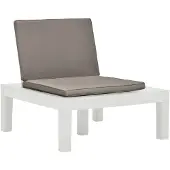 vidaXL Chaise longue de jardin avec coussin d'assise Plastique blanc