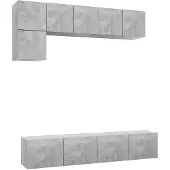 vidaXL 5 Piece TV Cabinet Set Concrete Grey Engineered Wood