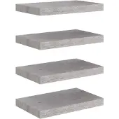 vidaXL Étagères murales flottantes 4 pcs gris béton 40x23x3,8 cm MDF