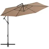 vidaXL Parapluie avec mât en aluminium 300 cm Taupe