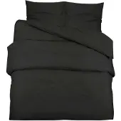 vidaXL Ensemble de literie noir 140x200 cm coton