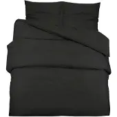 vidaXL Ensemble de literie noir 135x200 cm coton