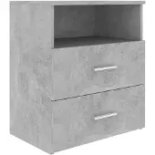 vidaXL Table de chevet Gris béton 50x32x60 cm