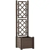 vidaXL Jardinière avec treillis 43x43x142 cm PP Moka