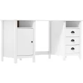 vidaXL Bureau Hill blanc 150x50x74 cm pin massif