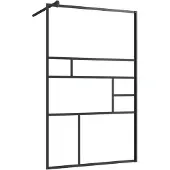 vidaXL begehete Duschwand 100x195 cm ESG-Glas transparent und schwarz