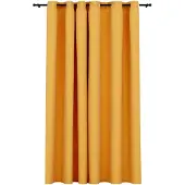 vidaXL Rideau occultant Aspect de lin avec œillets Jaune 290x245 cm