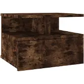 vidaXL Table de chevet flottante Chêne fumé 40x31x27cm Bois ingénierie