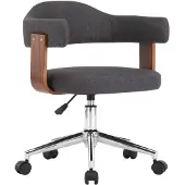 vidaXL Chaise de salle à manger pivotante Gris Bois courbé et tissu
