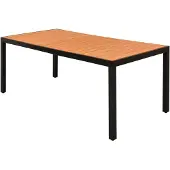 vidaXL Table de jardin brune 185x90x74 cm Aluminium et WPC
