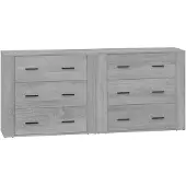vidaXL Sideboards 2 pcs. Gris Sonoma Matériau dérivé du bois