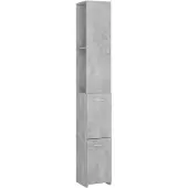 vidaXL Armoire de salle de bain gris béton 25x26,5x170 cm Bois composite