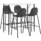 vidaXL Ensemble de bar 5 pièces tissu gris foncé