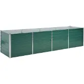 vidaXL Lit surélevé de jardin Acier galvanisé 320x80x77 cm Vert