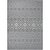 vidaXL Tapis à tissage plat d'extérieur 120x170 cm Rayures bleues