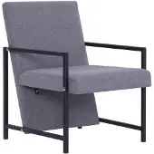 vidaXL Fauteuil gris clair Tissu - Fauteuil