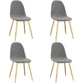 vidaXL Chaises à manger lot de 4 Gris clair Velours