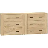 vidaXL Sideboards 2 pcs. chêne Sonoma bois composite