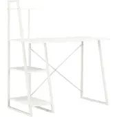 vidaXL Bureau avec étagère Blanc 102x50x117 cm