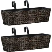 vidaXL Jardinières 2 pcs Jacinthe d'eau Marron 45578