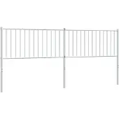 vidaXL Tête de lit de rechange en métal blanc 200 cm