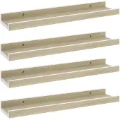 vidaXL Étagères murales 4 pcs blanc et chêne sonoma 40x9x3 cm