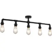 vidaXL Plafonnier noir 5 x E27 douilles