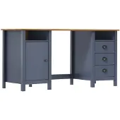 vidaXL Bureau Hill Gris 150x50x74 cm Pin massif