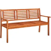 vidaXL Banc de jardin 3 places 150 cm en bois massif d'eucalyptus
