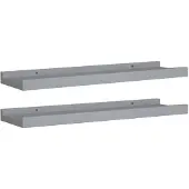 vidaXL Étagères à rebord pour cadre photo 2 pcs Gris 40x9x3 cm MDF