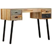 vidaXL Bureau Teck de récupération massif 110 x 50 x 76 cm