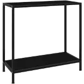 vidaXL Table console Noir 80x35x75 cm Verre trempé