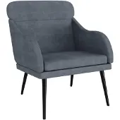 vidaXL Fauteuil Gris foncé 63x76x80 cm Velours