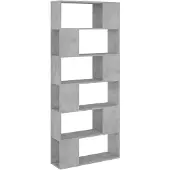 vidaXL Bibliothèque/Séparateur de pièce Gris béton Bois d'ingénierie