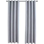vidaXL Rideaux occultants avec anneaux en métal 2 pcs Gris 140x225 cm