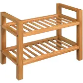 vidaXL Étagère à chaussures avec 2 étagères 50x27x40 cm Chêne massif
