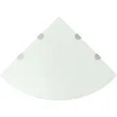 vidaXL Étagères d'angle 2 pcs et supports chromés Verre Blanc 45x45 cm