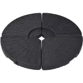 vidaXL Pied de parasol en éventail 4 pcs. noir