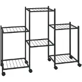 vidaXL Jardinière avec roues 83x25x63,5 cm Noir Fer