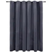 vidaXL Rideau occultant et anneaux métal Velours Anthracite 290x245 cm