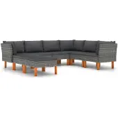 vidaXL Canapé de jardin avec coussins Poly Rattan Loungesofa Loungemöbel Gartenmöbel