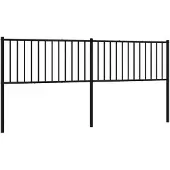 vidaXL Tête de lit en métal noir 193 cm