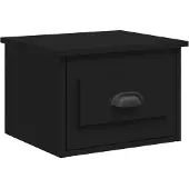 vidaXL Table de chevet murale noir 41,5x36x28 cm