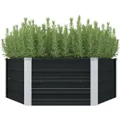 vidaXL Lit surélevé Anthracite 129 x 129 x 45 cm Acier galvanisé