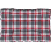 vidaXL Coussin de palette motif à carreaux rouge 120x80x12 cm tissu