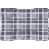 vidaXL Coussin de palette motif à carreaux gris 120x80x12 cm tissu